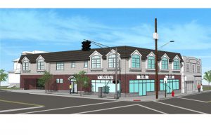 Architectural Drawing Picture of a mixed use building in Nutley NJ that is currently being funded with a Bridge Loan. Local Bank in Fairlawn NJ